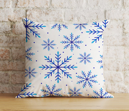 Xmas Winter Soft Pastel Snowflakes Cozy Cushion Covers