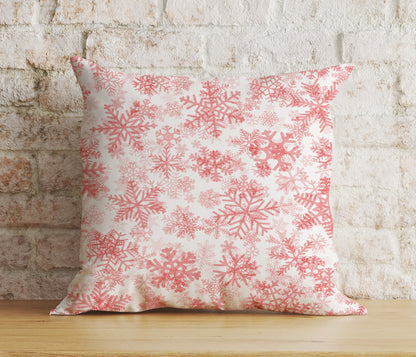 Xmas Winter Soft Pastel Snowflakes Cozy Cushion Covers