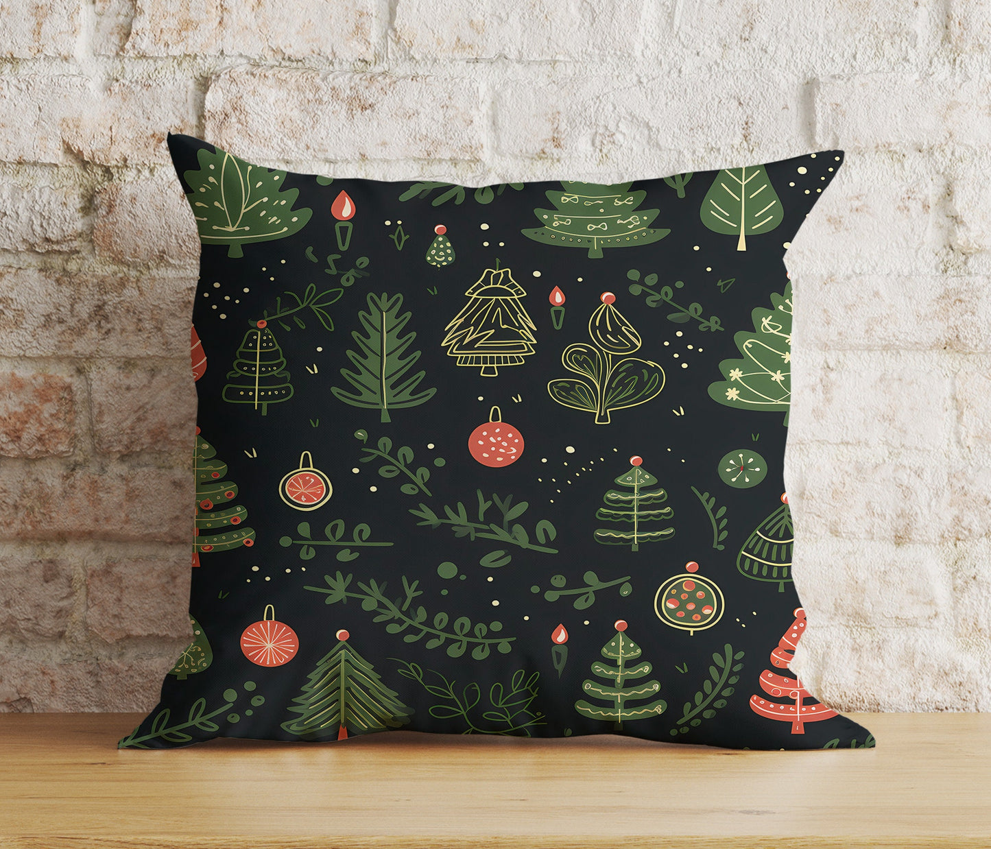 Green Christmas Tree Wonderland Winter Decor Cushion Covers