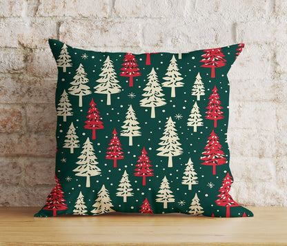 Green Christmas Tree Wonderland Winter Decor Cushion Covers