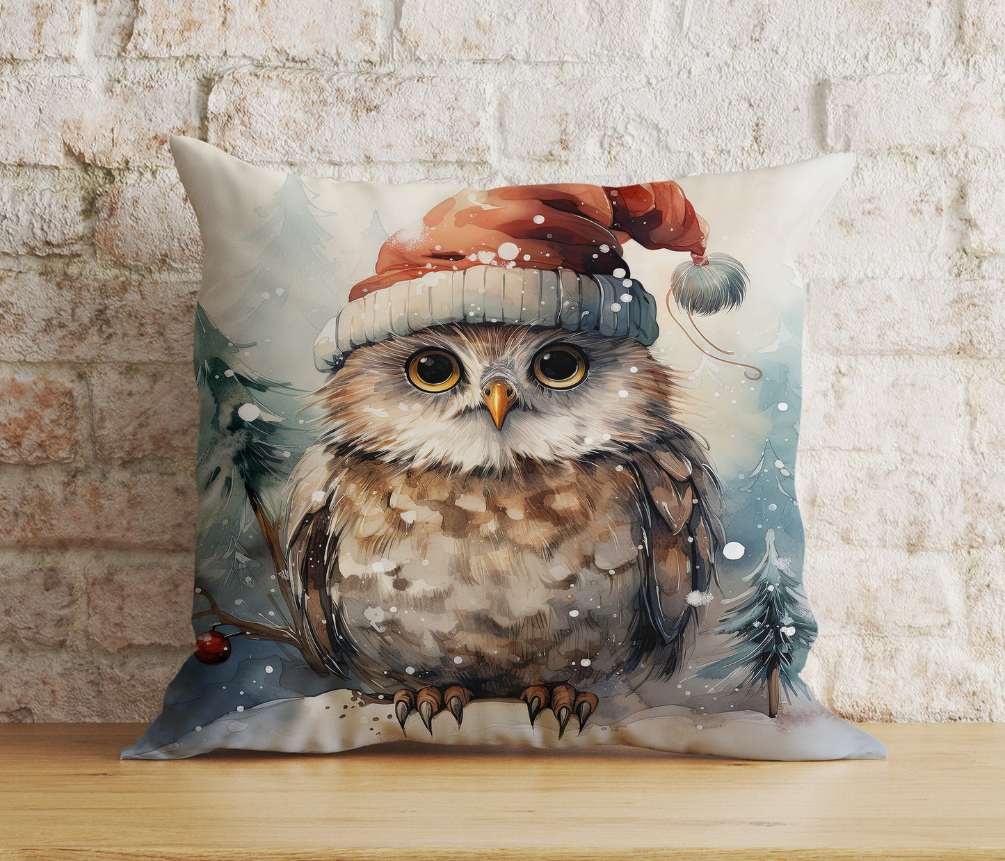 Christmas Cute Animals Santa Hats Festive Cushion Covers