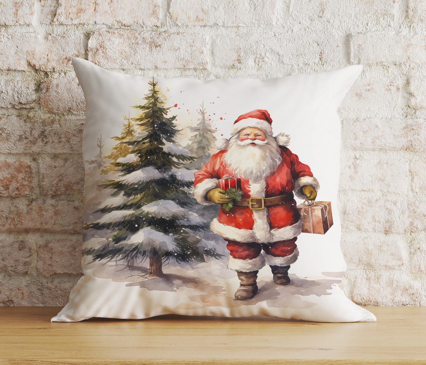 Santa Claus and Reindeer Christmas Pillow Covers