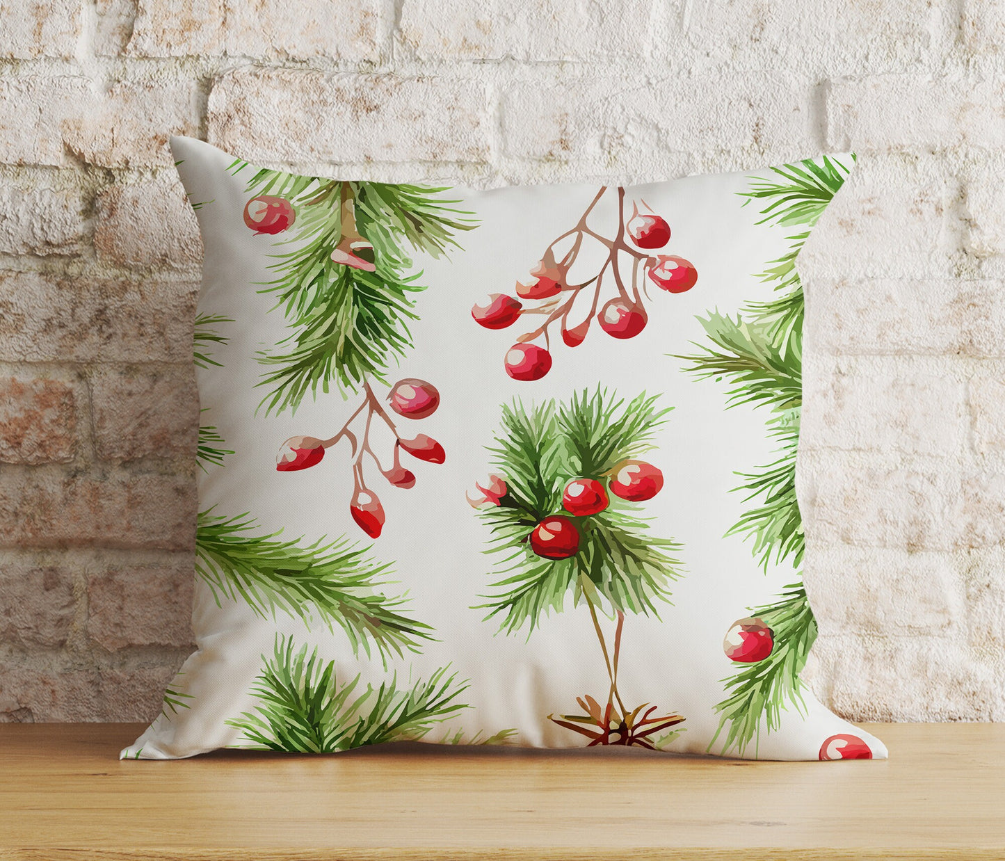 Festive Christmas Snowflake Rustic Plaid Cushion Cover