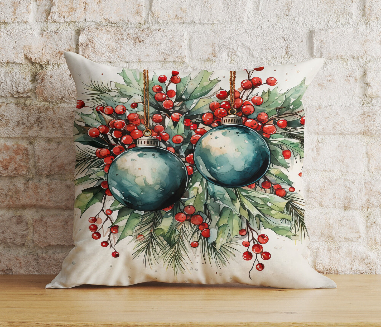 Festive Christmas Snowflake Rustic Plaid Cushion Cover