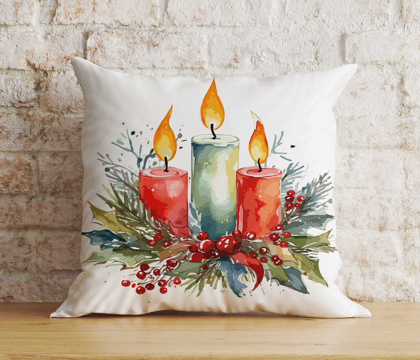 Christmas Candle Xmas & Winter Cozy Noel Cushions Cover