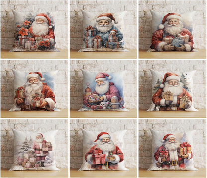 Santa Claus Xmas Festive Santa with Presents Cushion Covers