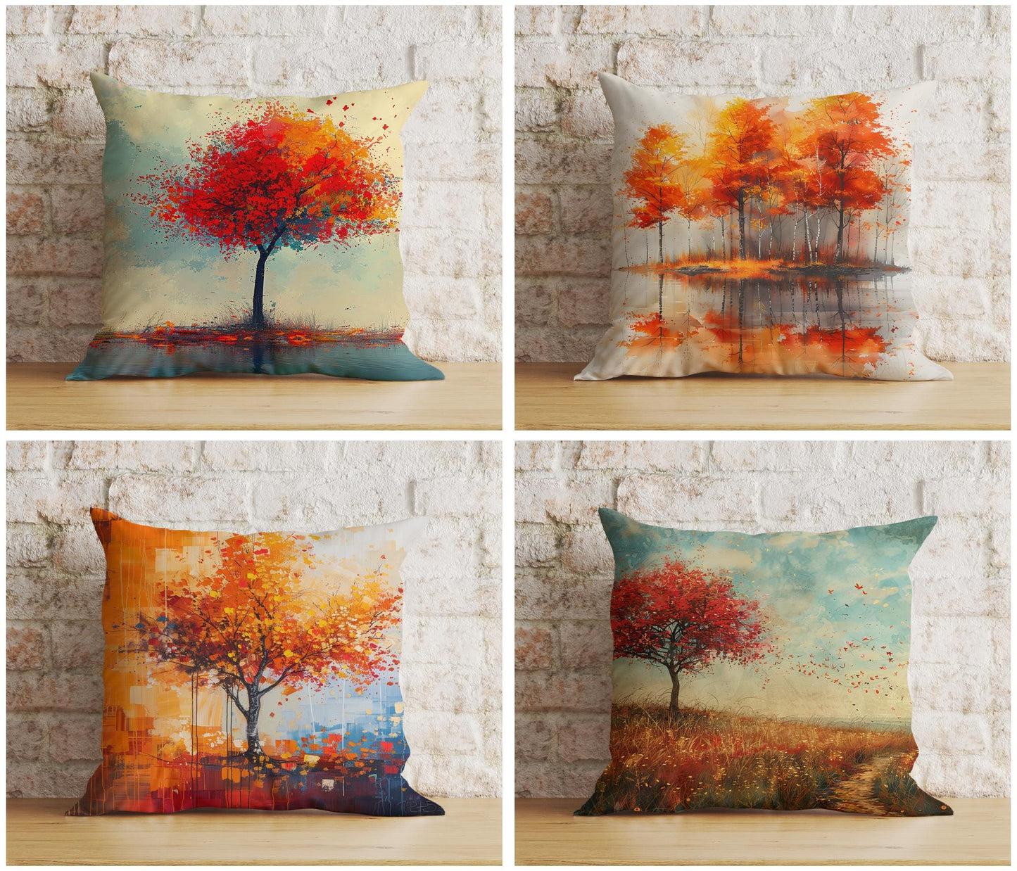 Fall Trend Autumn Orange Leaves  Pillow Cushion Covers