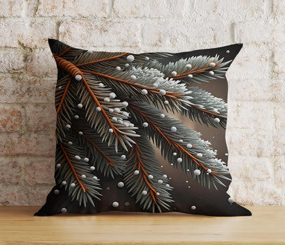 Xmas Pine Cone Pine Tree Branch Green Brown Cushion Cover