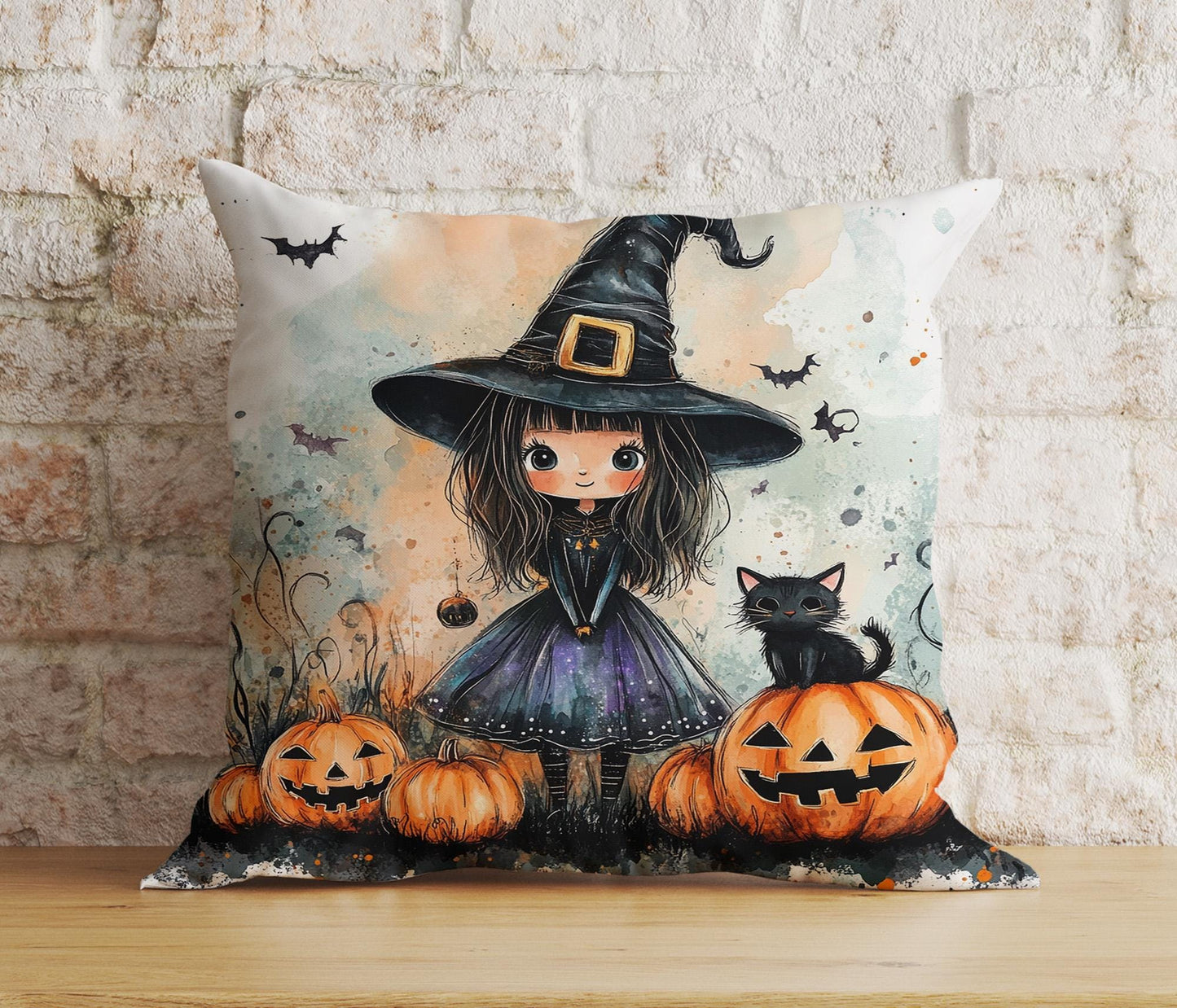 Spooky Halloween Pumpkin Pillow Whimsical Ghost Print Cushion Covers