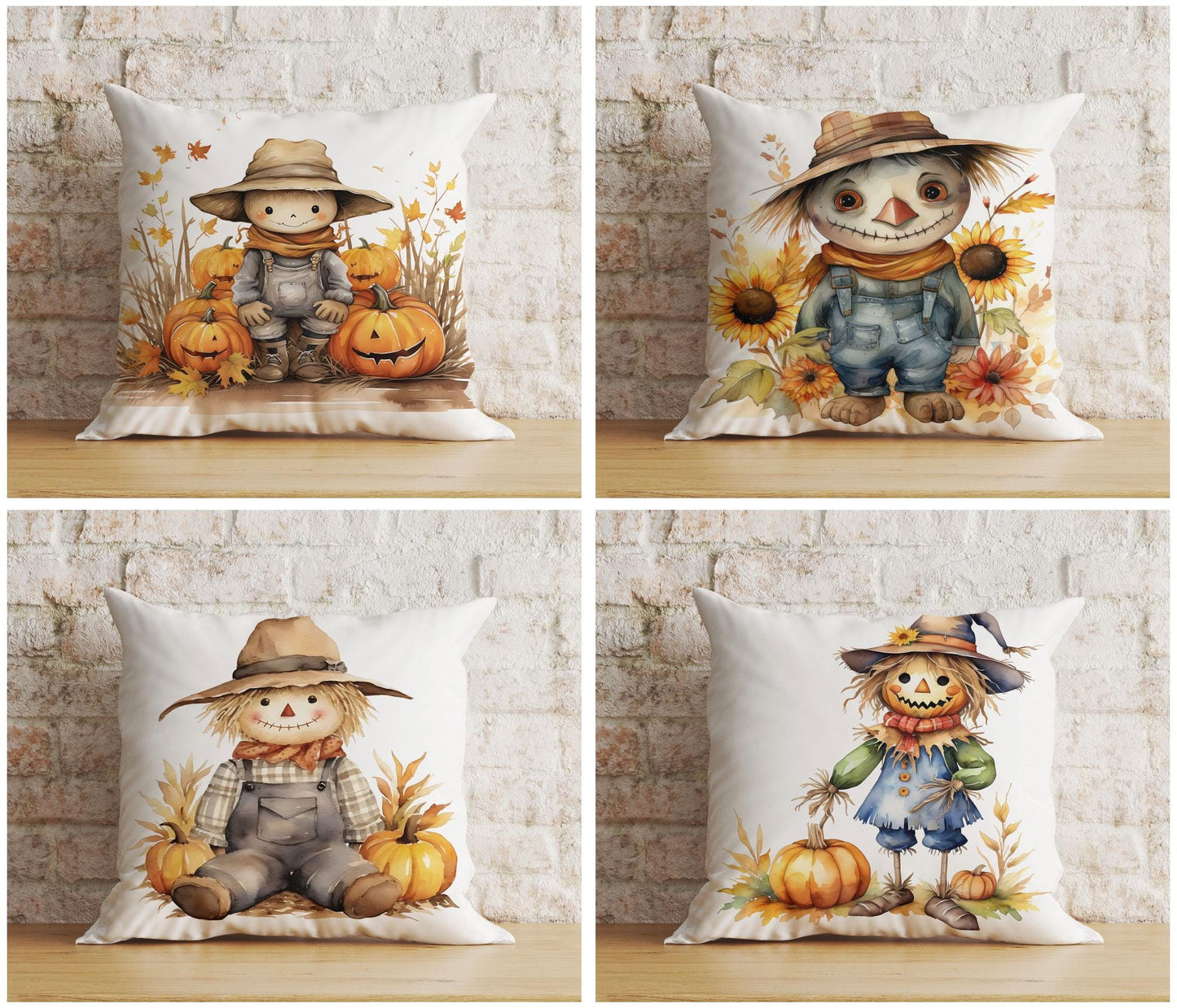 Fall Trend Pillow Cover Garden Scarecrow Cushion Cover