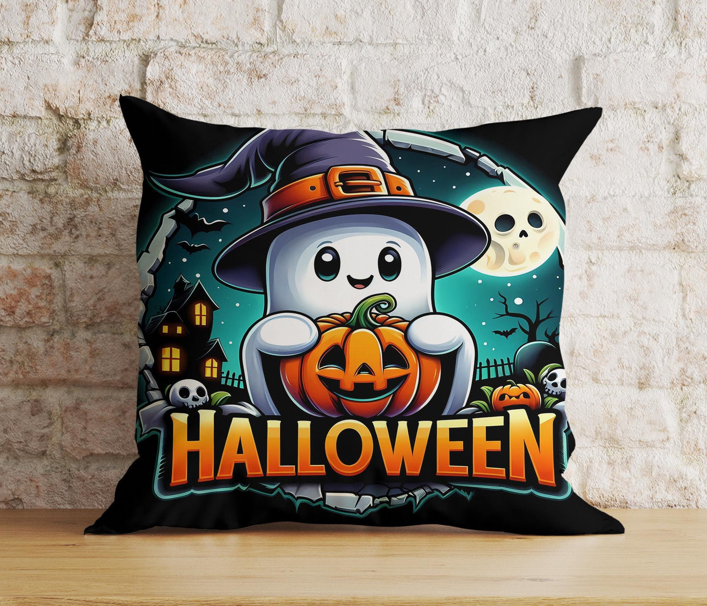 Spooky Cute Ghost Pillow Covers Halloween Ghost Pumpkin Cushion Covers