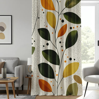 Onay Autumn Leaf Window Curtains – Modern Farmhouse Botanical Drapes