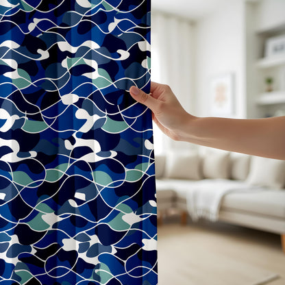 Onay Abstract Ocean Wave Window Curtains – Scandinavian Style