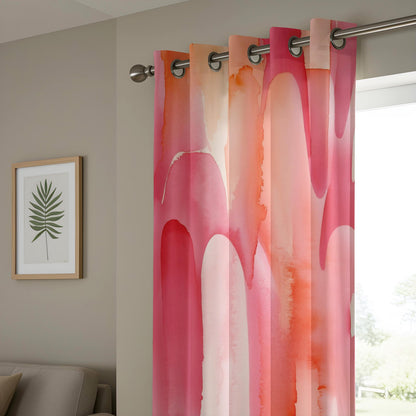Onay Soft Watercolor Pink Abstract Curtains – Pastel Floral Drapes