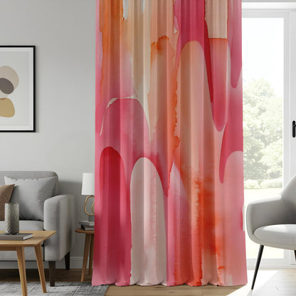 Onay Soft Watercolor Pink Abstract Curtains – Pastel Floral Drapes