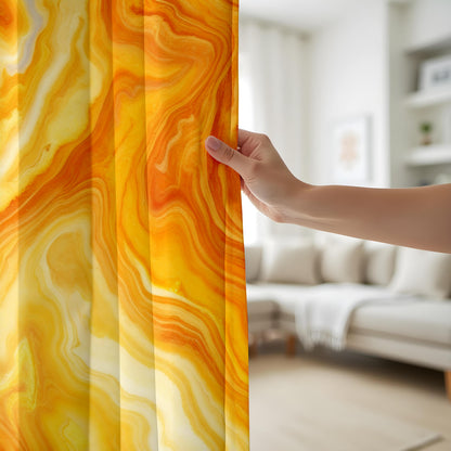 Onay Colorful Abstract Curtains – Watercolor Ebru Pattern Home Drapes