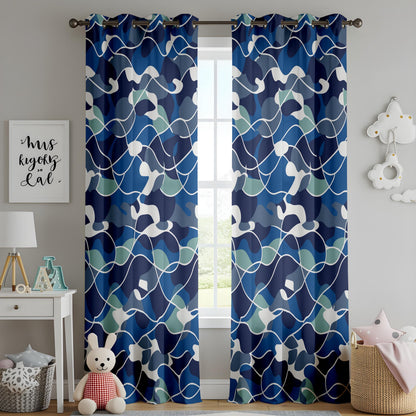 Onay Abstract Ocean Wave Window Curtains – Scandinavian Style