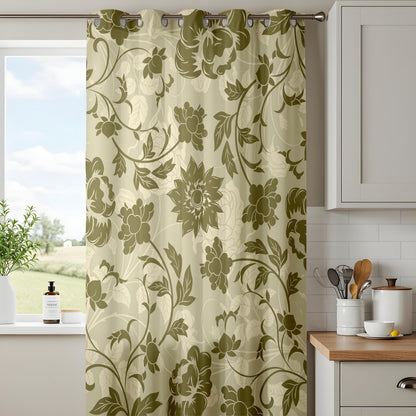 Onay Floral Window Curtains – White Mustard Flower Pattern