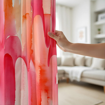 Onay Soft Watercolor Pink Abstract Curtains – Pastel Floral Drapes