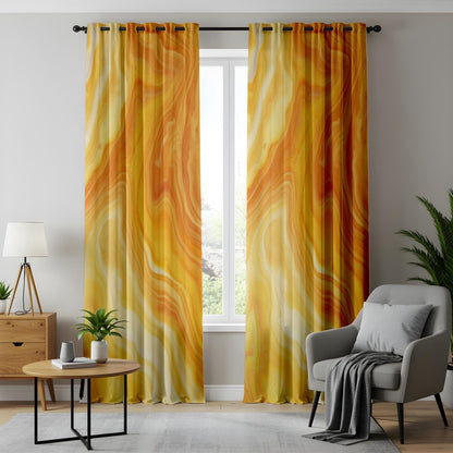 Onay Colorful Abstract Curtains – Watercolor Ebru Pattern Home Drapes