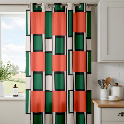 Onay Mid Century Modern Block Curtains – Geometric Drapes