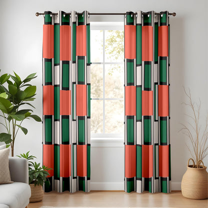Onay Mid Century Modern Block Curtains – Geometric Drapes