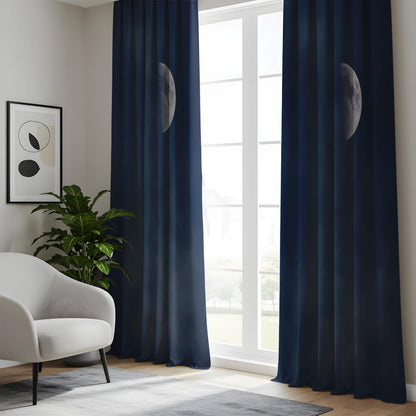 Onay Navy Moon Phase Curtains – Celestial Lunar Drapes
