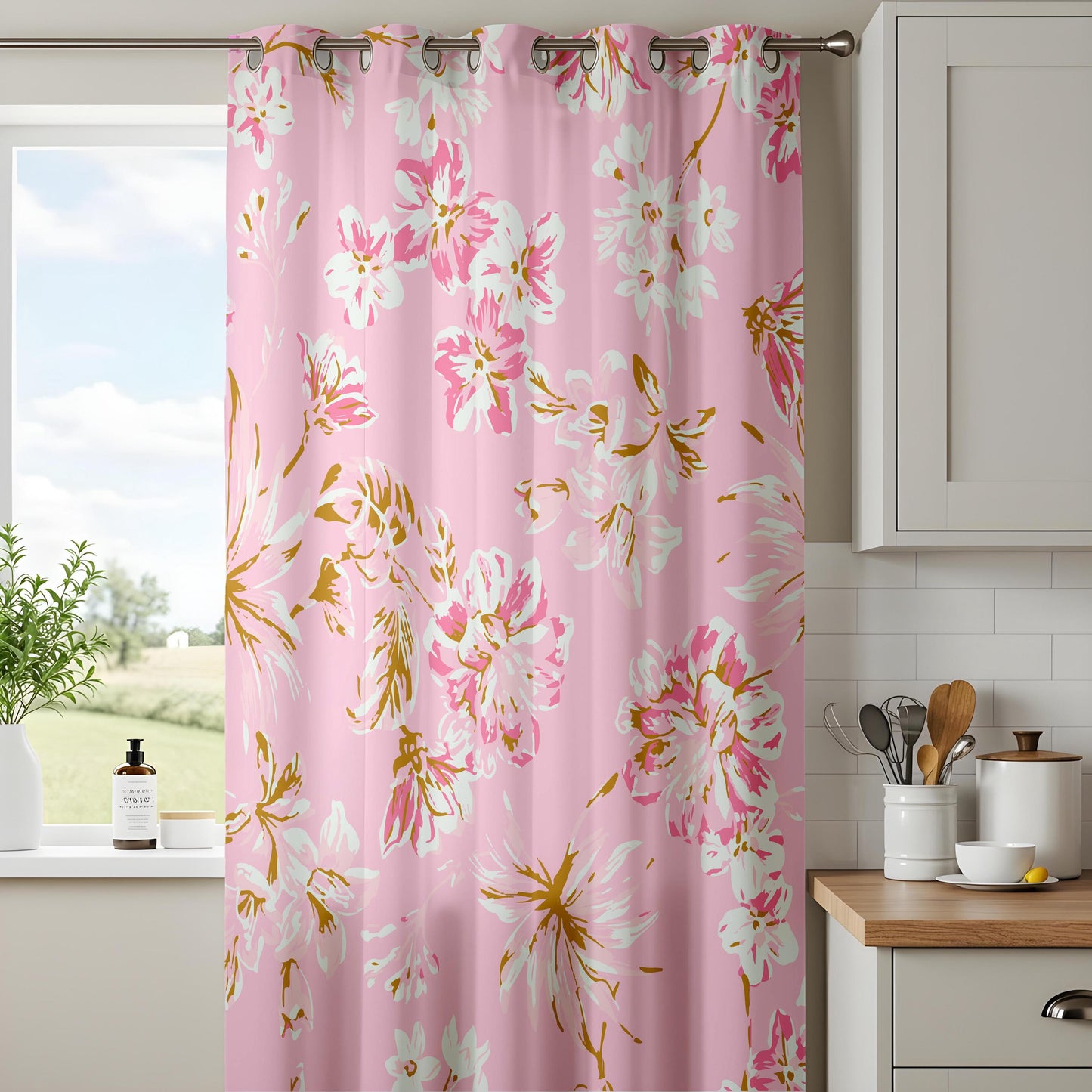 Onay Blush Pink Floral Curtains – Romantic Botanical Drapes