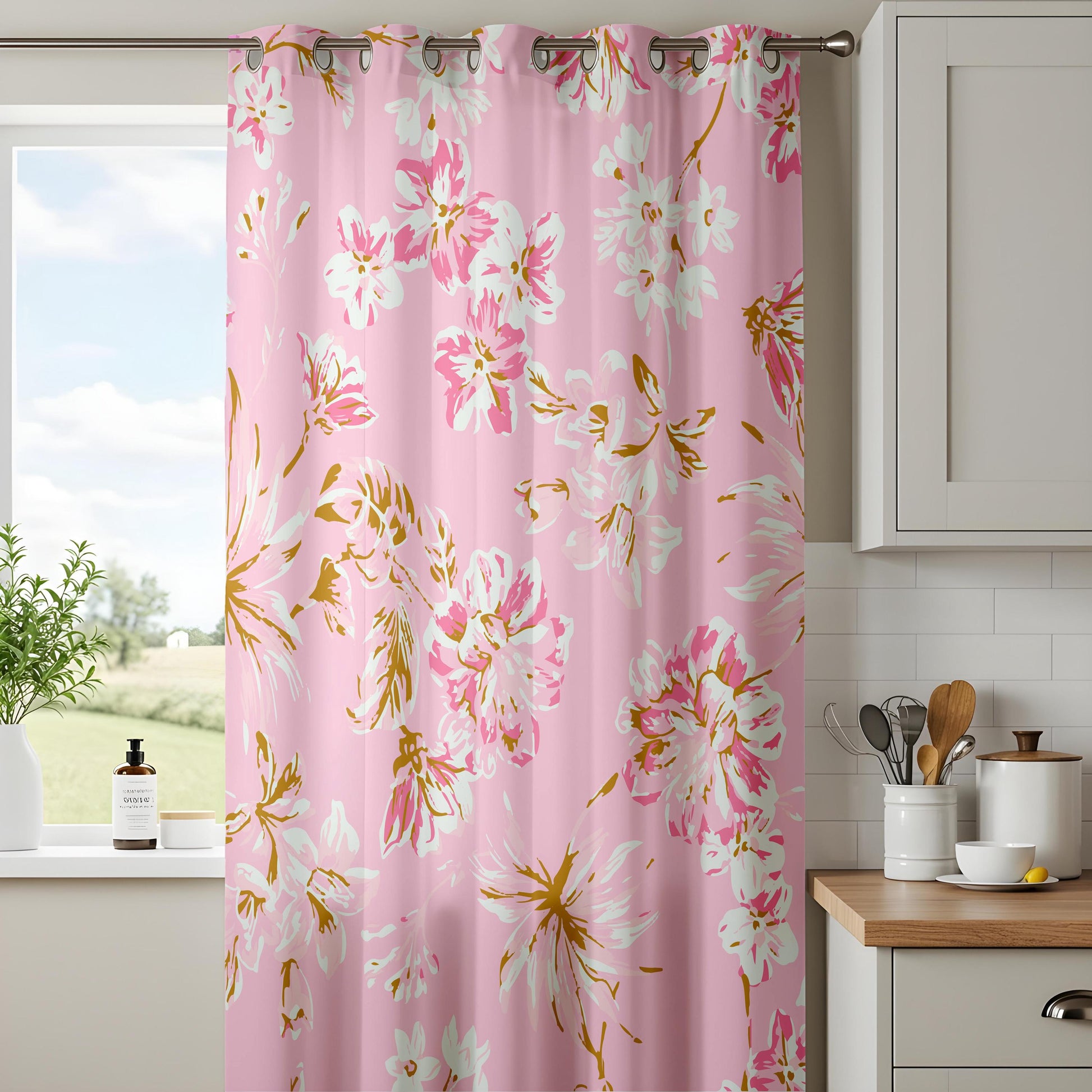 Onay Blush Pink Floral Curtains – Romantic Botanical Drapes