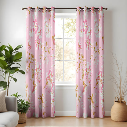 Onay Blush Pink Floral Curtains – Romantic Botanical Drapes