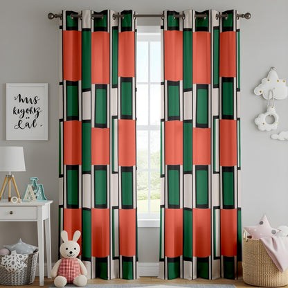 Onay Mid Century Modern Block Curtains – Geometric Drapes