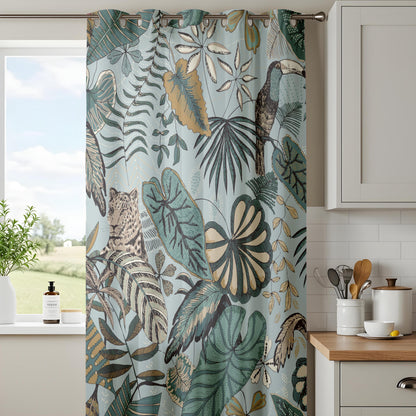 Onay Jungle Safari Curtains – Vintage Leopard Toucan Drapes