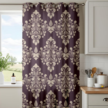 Onay Eggplant Purple Damask Curtains – Vintage Victorian Baroque Drapes