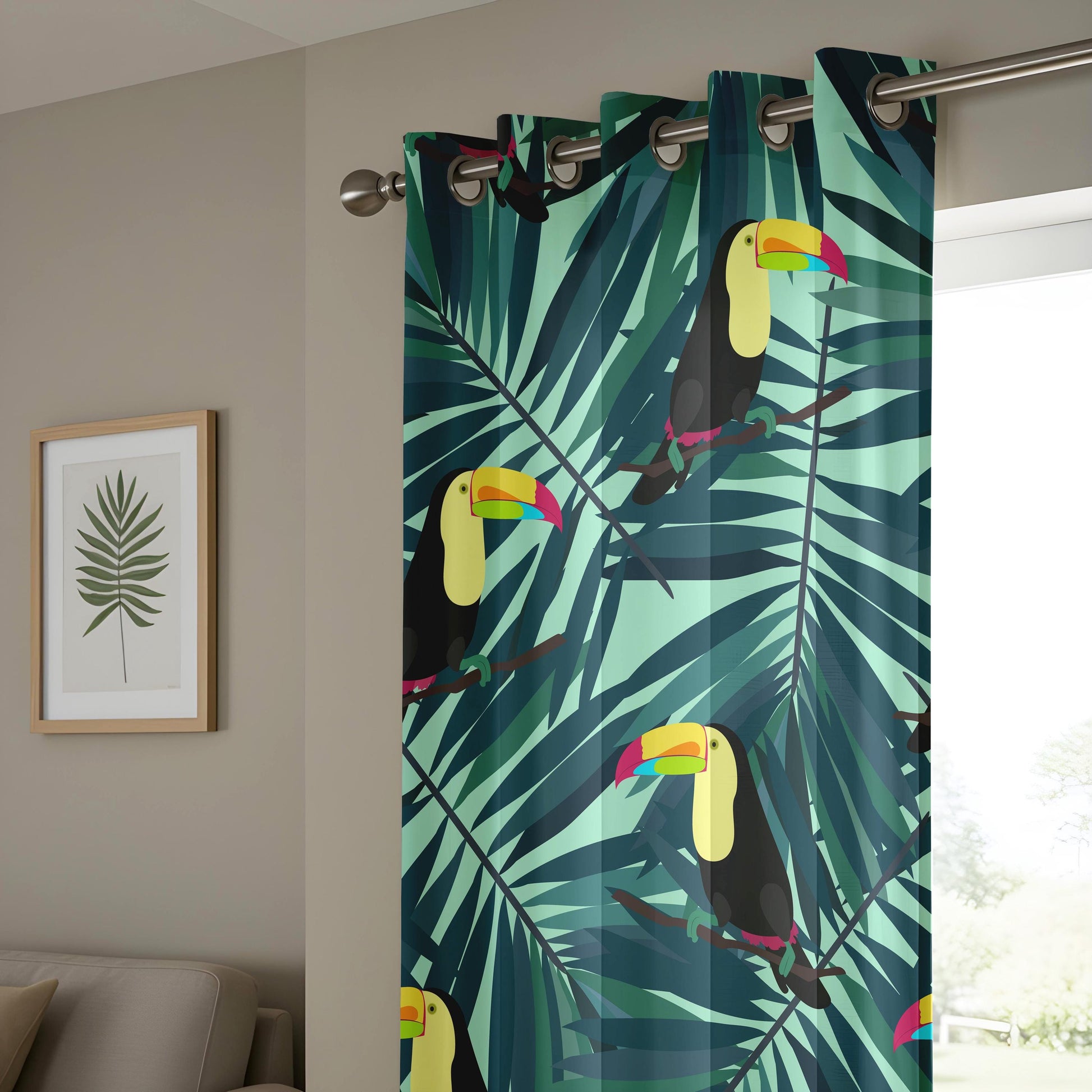 Onay Tropical Toucan Curtains – Jungle Palm Leaf Drapes