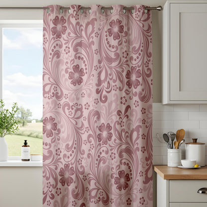 Onay Dusty Rose Pink Damask Curtains – Vintage Baroque Style Drapes