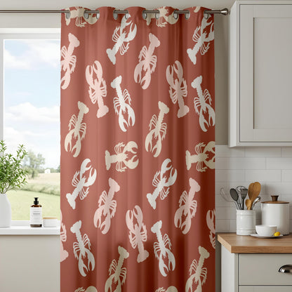 Onay Rust Red Lobster Curtains – Nautical Coastal Drapes