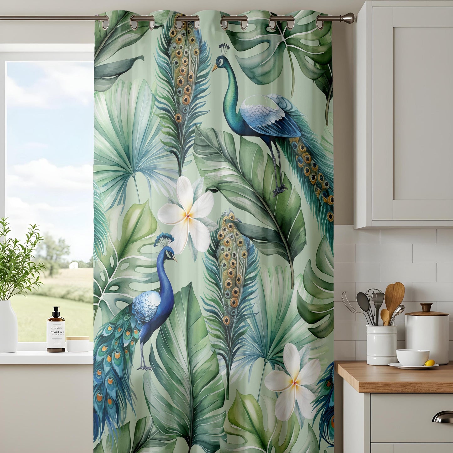 Onay Tropical Peacock Curtains – Exotic Jungle Bird Drapes