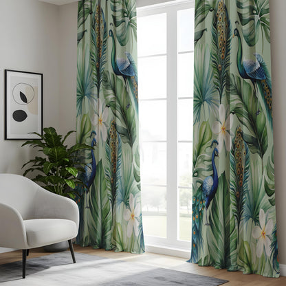 Onay Tropical Peacock Curtains – Exotic Jungle Bird Drapes