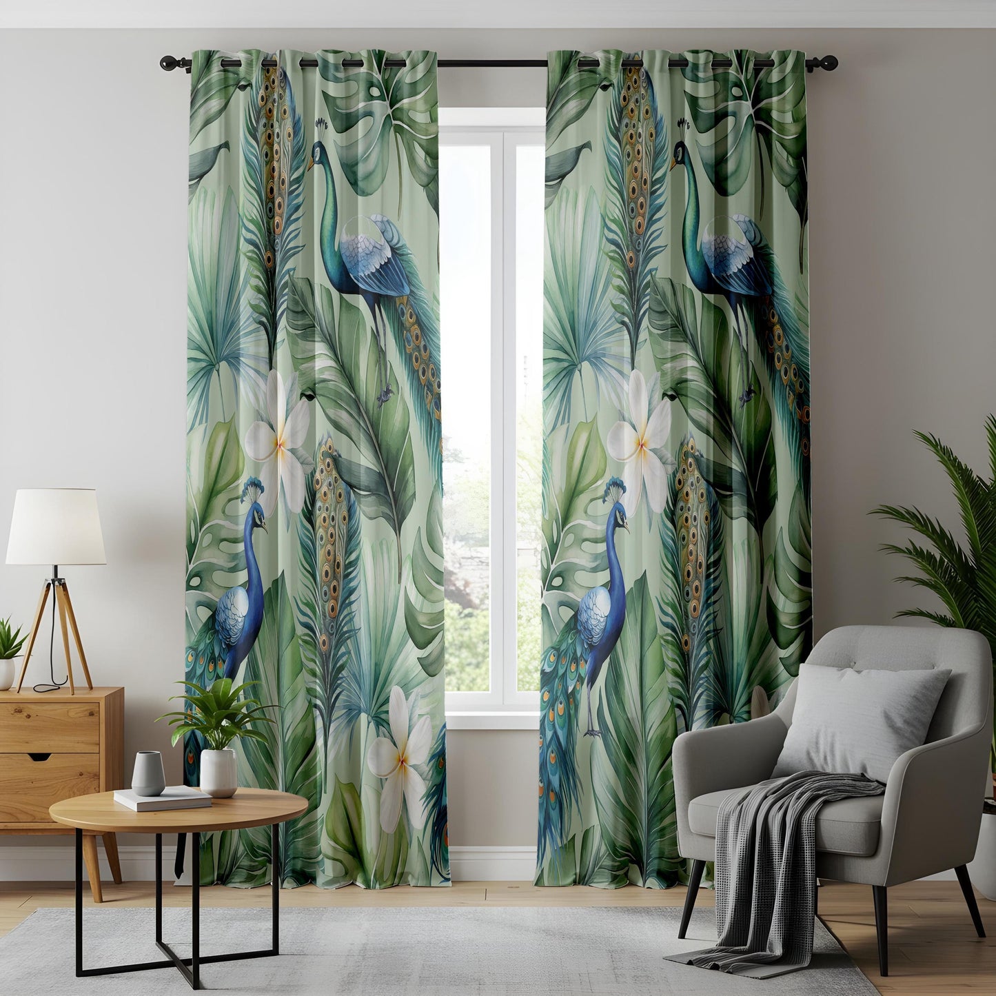 Onay Tropical Peacock Curtains – Exotic Jungle Bird Drapes