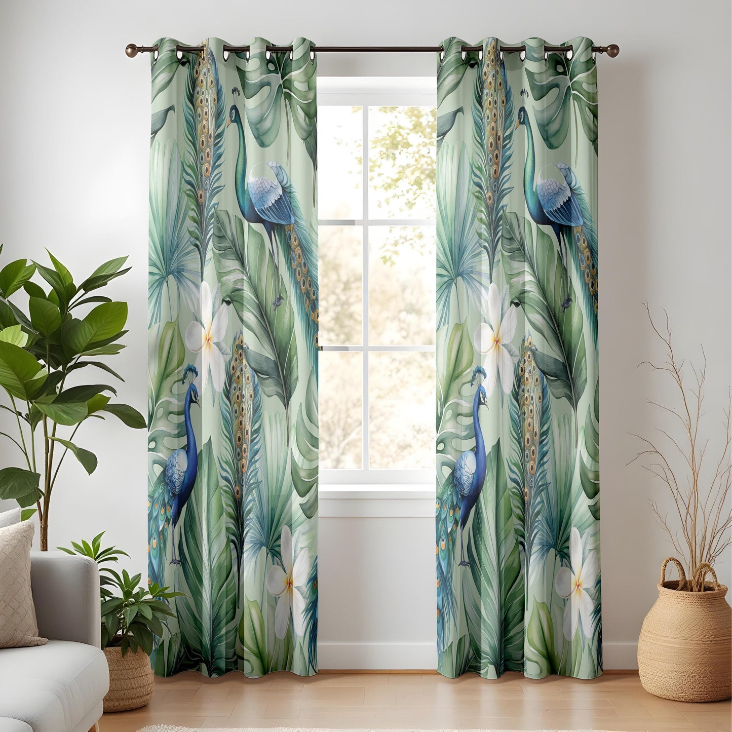 Onay Tropical Peacock Curtains – Exotic Jungle Bird Drapes