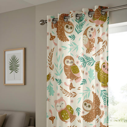 Onay Brown Owl Curtains – Woodland Nursery Decor