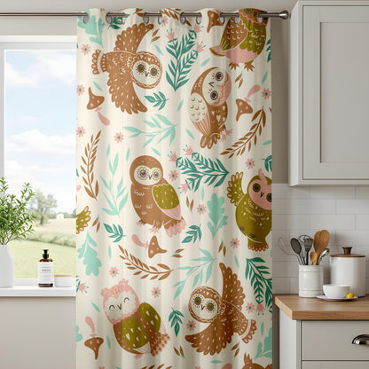 Onay Brown Owl Curtains – Woodland Nursery Decor