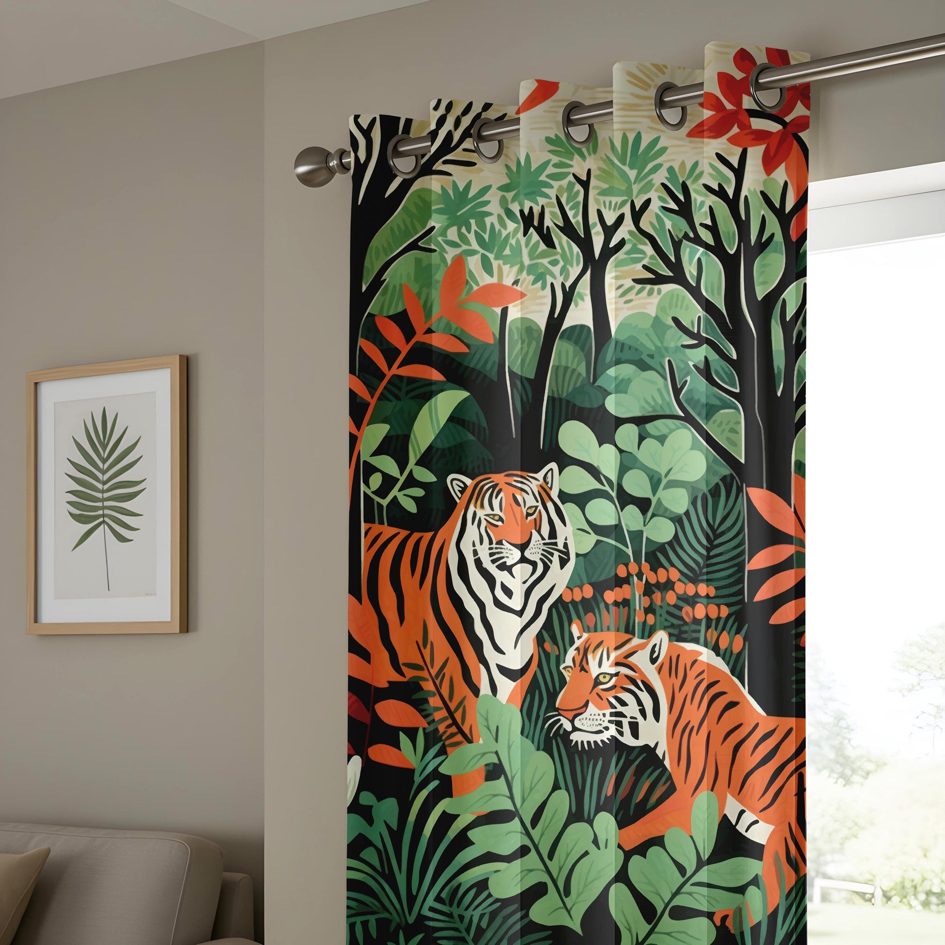 Onay Tiger Jungle Curtains – Wild Animal Rainforest Drapes