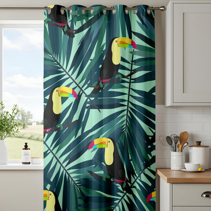 Onay Tropical Toucan Curtains – Jungle Palm Leaf Drapes