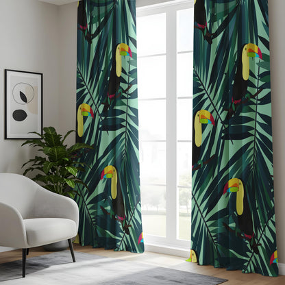 Onay Tropical Toucan Curtains – Jungle Palm Leaf Drapes