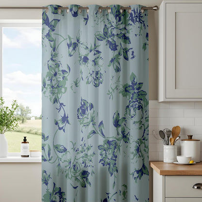 Onay Dusty Blue Floral Curtains – Vintage French Country Drapes