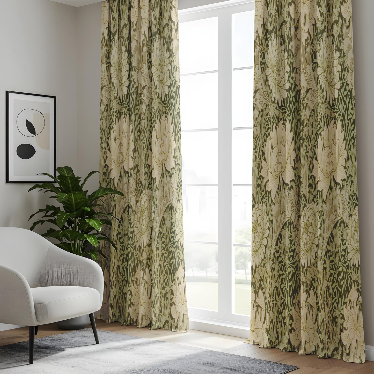 Onay Sage Green William Morris Style Curtains – Arts and Crafts Decor