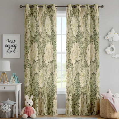 Onay Sage Green William Morris Style Curtains – Arts and Crafts Decor