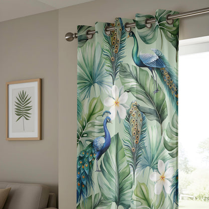 Onay Tropical Peacock Curtains – Exotic Jungle Bird Drapes