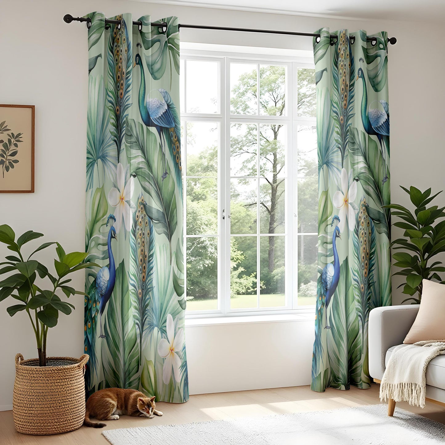 Onay Tropical Peacock Curtains – Exotic Jungle Bird Drapes
